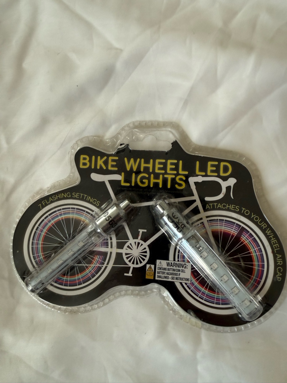 Bike Wheel LED Lights - Clear Housing with Multicolor Wheel Effect